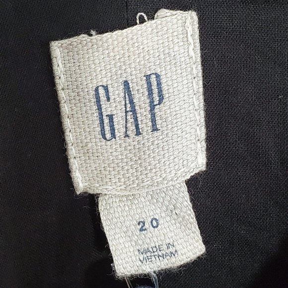 Gap Dress Womens 20 Black Tan Mini Linen Sleeveless Pockets Fit Flare Abstract - Picture 5 of 14